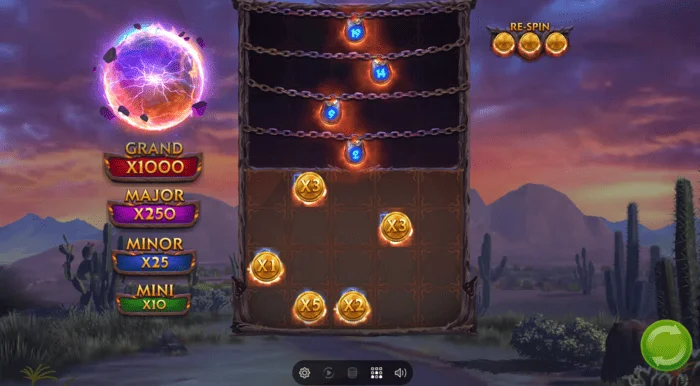 Skrini ya mchezo wa bonasi wa Colt Lightning Inferno