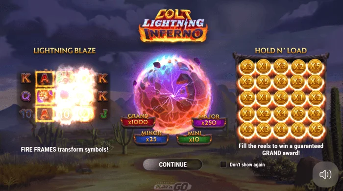 Skrini kuu ya Colt Lightning Inferno